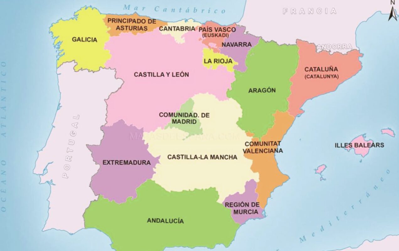 Mapa de Comunidades Autonomas de España